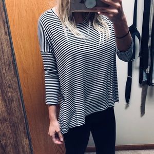 Black and white striped amuse top